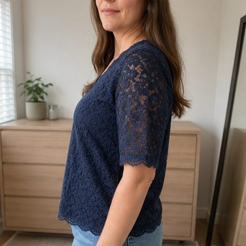 Ivory Button Blouse - Picture 3 of 6